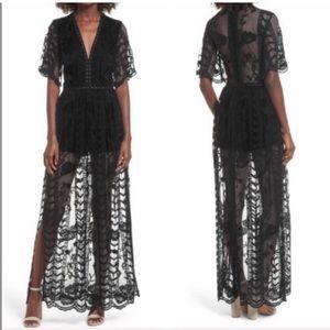 Black Lace Maxi Romper